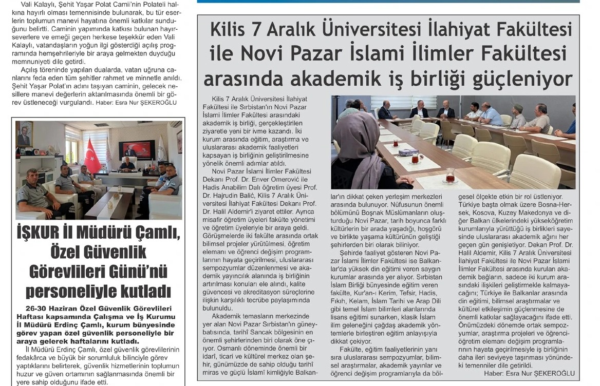 Fakültemize Gerçekleştirilen Uluslararası Akademik Ziyaret Yerel Basında Yankı Uyandırdı